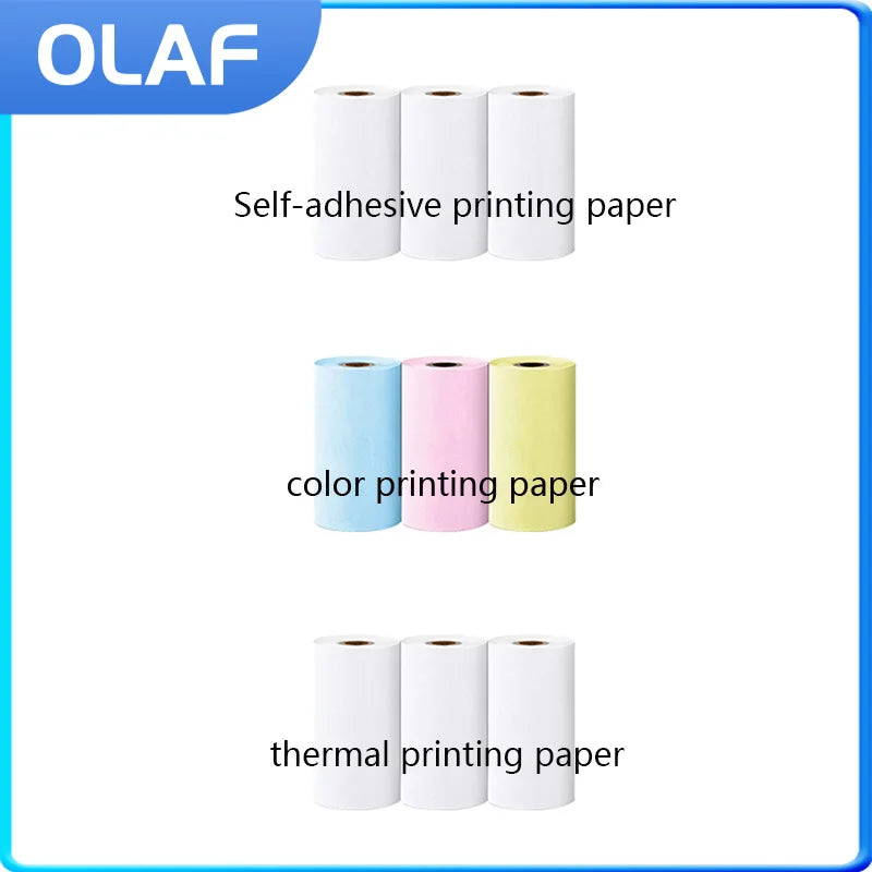 Mini Printer Thermal Paper Label Sticker Colorful Adhesive Self-Adhesive Paper for Wireless Bluetooth Photo Inkless Printer 57Mm